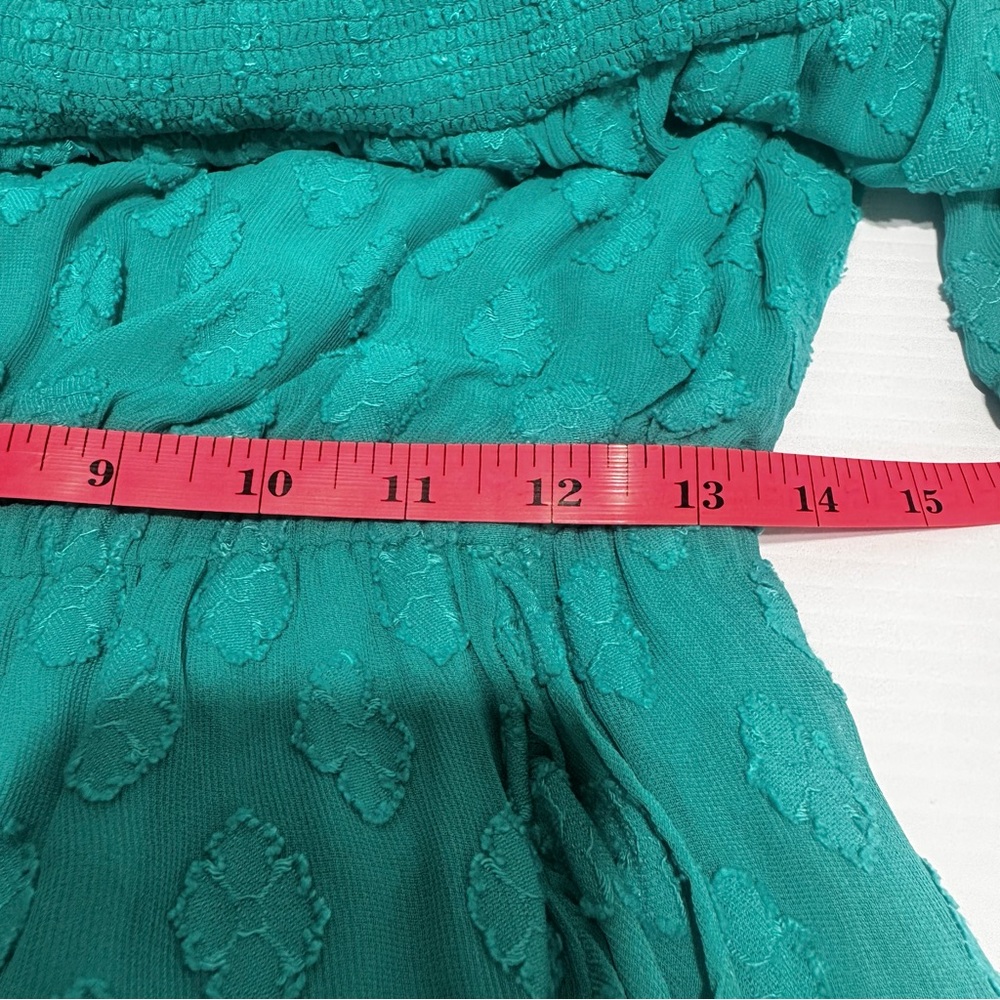 Lilly Pulitzer Rochelle Off-The-Shoulder Romper 3/4 Sleeves Green Size Medium - Picture 13 of 15